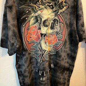 SULLEN Men’s XL Shirt, Graphic Skull and Roses T-Shirt